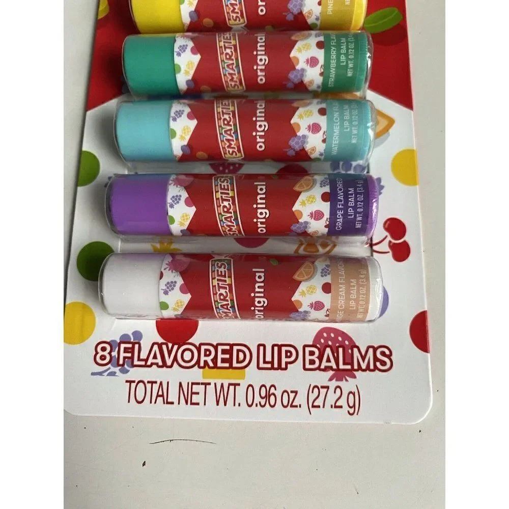 8 Pack TASTE BEAUTY  SMARTIES FLAVORED Lip‎ Balms Assorted Fruit Flavors NEW